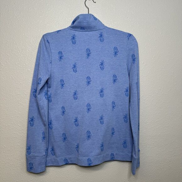 Lilly Pulitzer Bennet Blue Pineapple Print Zip Up Jacket Size X-Small - Picture 3 of 3